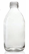 250 ml syrup bottle, clear, type 3 moulded glass