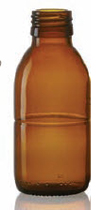 150 ml syrup bottle, amber, type 3 moulded glass