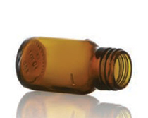 30 ml syrup bottle, amber, type 3 moulded glass