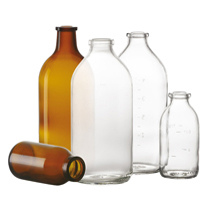 300 ml infusion bottle, clear, type 1 moulded glass