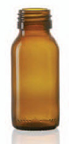 60 ml syrup bottle, amber, type 3 moulded glass