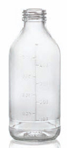 100 ml plasma bottle, clear, type 3 moulded glass