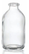 40 ml aerosol bottle, clear, type 3 moulded glass