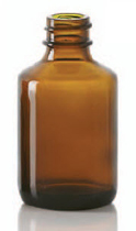 30/40 ml diagnostic bottle, amber, type 1 moulded glass