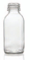 25 ml syrup bottle, clear, type 3 moulded glass