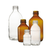 60 ml syrup bottle, amber, type 3 moulded glass