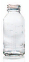 250 ml plasma bottle, clear, type 2 moulded glass