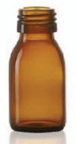 30 ml syrup bottle, amber, type 3 moulded glass