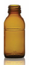 60 ml syrup bottle, amber, type 3 moulded glass
