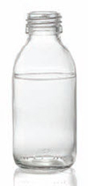 90 ml syrup bottle, clear, type 3 moulded glass