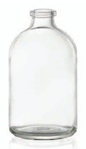 Bild von 100 ml injection vial, clear, type 1 moulded glass