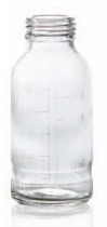 Bild von 125 ml plasma bottle, clear, type 1 moulded glass